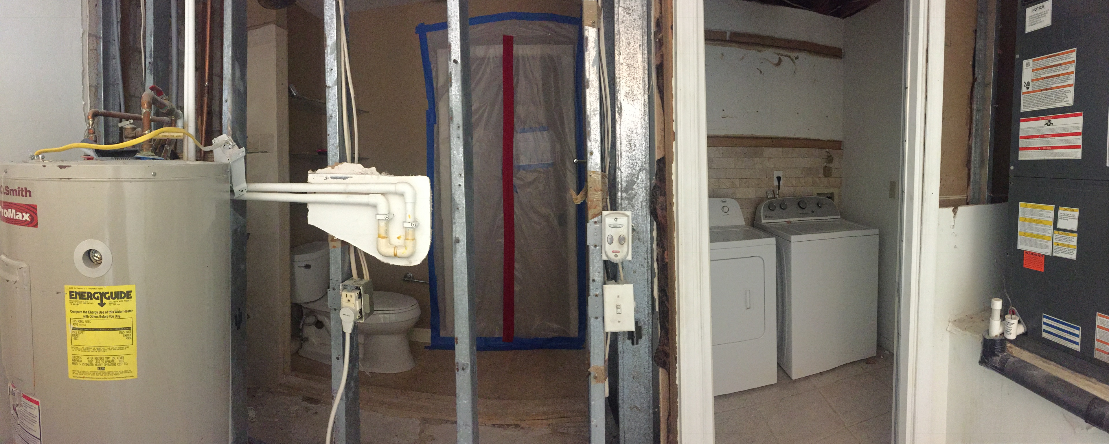 Garage rear wall removed during mold remediation Global Enterprise